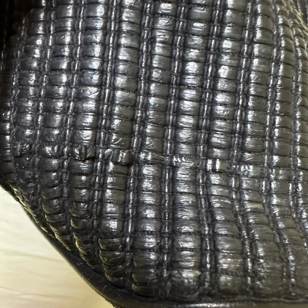Furla Black and Silver Textured Tote‎ Bag